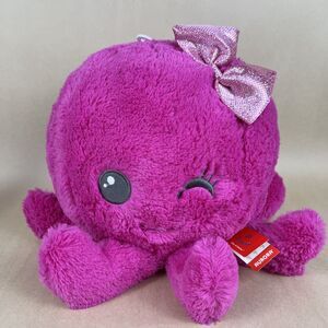 NWT Aurora 2015 Plush Pink Winking Octopus With Bow About 13" High Birthday Gift